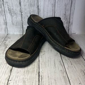 Skechers VTG 90s Sandals Slides Mens Brown Leather Casual Comfort Vacation 11